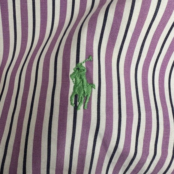 Men’s Ralph Lauren 15 - 32/33 Classic Fit Long Sleeve Shirt Purple Striped - Picture 1 of 6